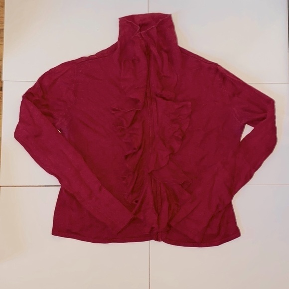 City Spirit Cherry Red silk and cashmere mock turtleneck sweater. Size SM. - Picture 1 of 7